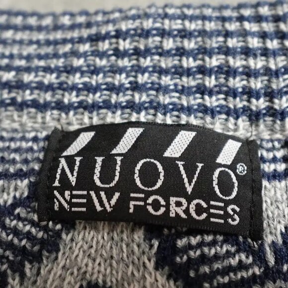 Nuovo New Forces Cardigan Women's Large Blue Gray Knit Geometric Sweater - Picture 2 of 11